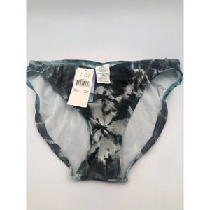 Island Waves Women's Bikini Bottom 8  Aqua Turquoise Gray Tie-Dye Hipster NWT‎